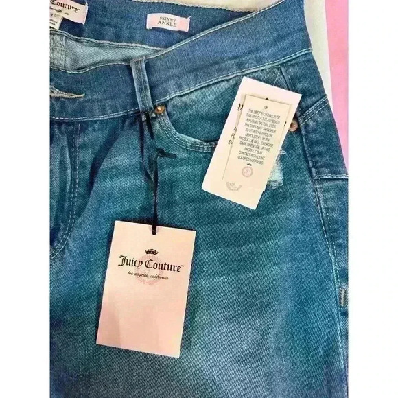 NEW WITH TAGS Juicy Couture Flaunt It Midrise Cuffed Skinny Ankle Jeans SIZE 10 - Picture 14 of 16